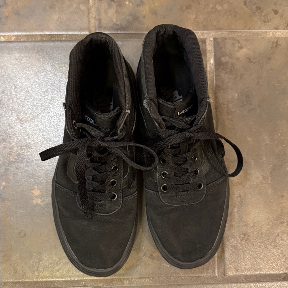 Vans Women’s High-Top Black Canvas Sneakers Shoes Black Size 8.5 - Picture 6 of 9